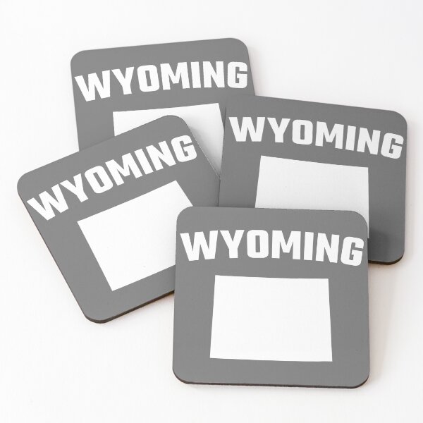Item preview, Wyoming State Silhouette - Classic Minimalist White Outlined Map designed and sold by mashmosh.