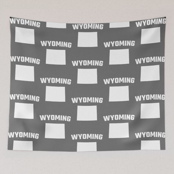 Item preview, Wyoming State Silhouette - Classic Minimalist White Outlined Map designed and sold by mashmosh.