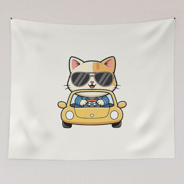 Item preview, Cute Driver Cat Cartoon designed and sold by HoopeStylee.