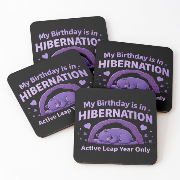 Item preview, Leap Year Birthday in Hibernation - Bear Sleeping in Cave designed and sold by Leap29 Designs.