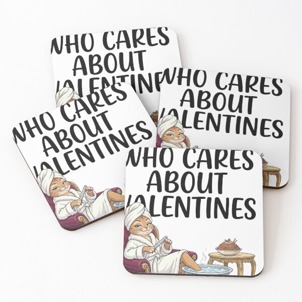 Item preview, Who Cares About Valentines - Funny Sassy Spa Cat Anti-Love designed and sold by TeezOfMadness.
