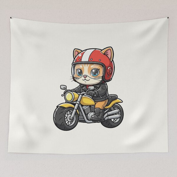 Item preview, Cute Biker Cat Cartoon kawai designed and sold by HoopeStylee.