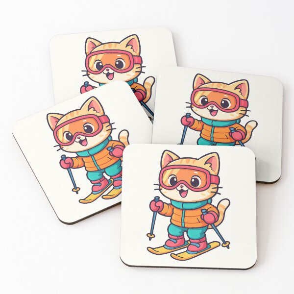 Item preview, Cute Skiing Cat Cartoon designed and sold by HoopeStylee.