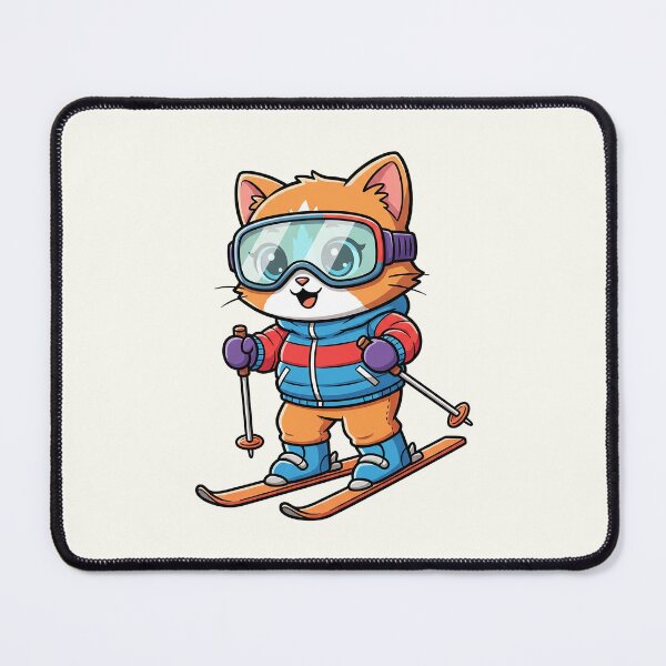 Item preview, Cute Skiing Cat Cartoon designed and sold by HoopeStylee.