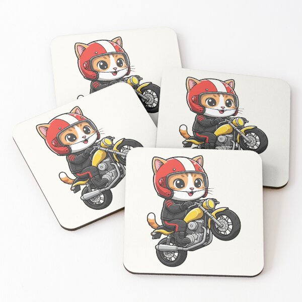 Item preview, Cute Stunt Biker Cat Kwai designed and sold by HoopeStylee.