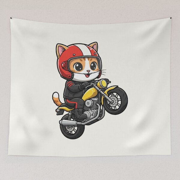 Item preview, Cute Stunt Biker Cat Kwai designed and sold by HoopeStylee.