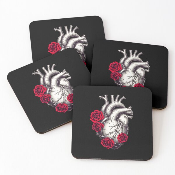 Item preview, Heart of Darkness – Gothic Anatomical Heart with Roses designed and sold by GreennieArt.