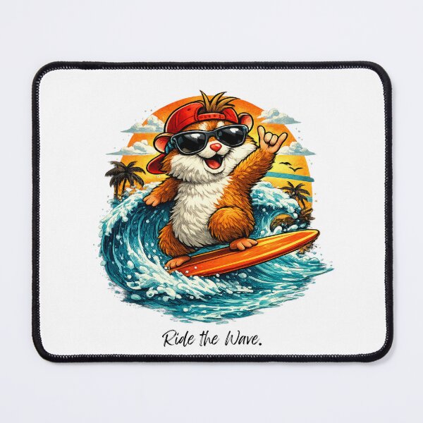 Item preview, Surf Hamster – Small Hamster, Big Waves designed and sold by AnnaCreativeArt.