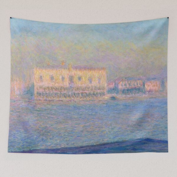 Item preview, The Doges Palace Seen From San Giorgio Maggiore by Claude Monet: Venetian Impressionist Poster designed and sold by artofuniverse.