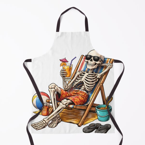 Item preview, Chilling skeleton on the beach – Summer vibes & dark humor designed and sold by ExpertEsche.