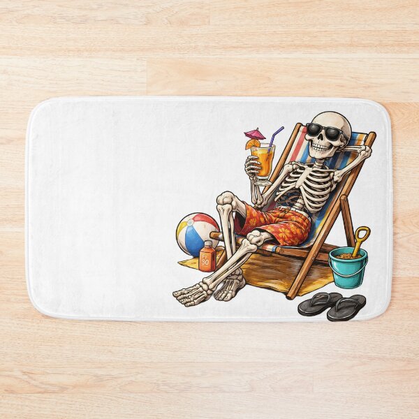 Item preview, Chilling skeleton on the beach – Summer vibes & dark humor designed and sold by ExpertEsche.