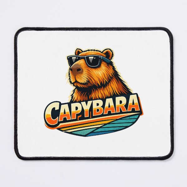 Item preview, Capybara With Sunglasses Retro Vintage Logo designed and sold by RetroPop23.
