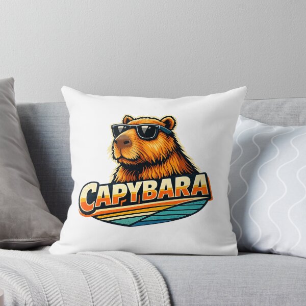 Item preview, Capybara With Sunglasses Retro Vintage Logo designed and sold by RetroPop23.