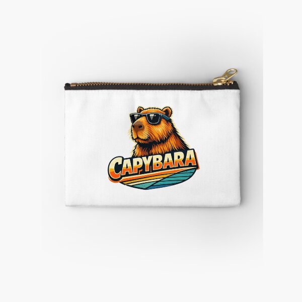 Item preview, Capybara With Sunglasses Retro Vintage Logo designed and sold by RetroPop23.