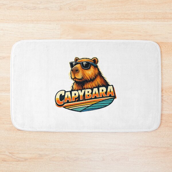 Item preview, Capybara With Sunglasses Retro Vintage Logo designed and sold by RetroPop23.