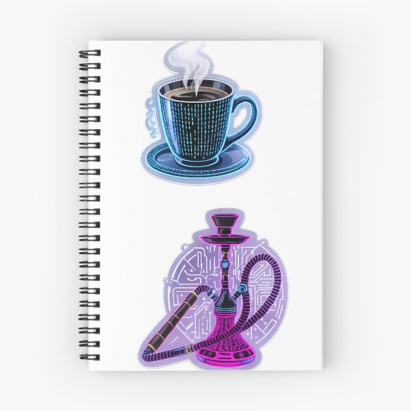 Item preview, Cyberpunk Istanbul Vol. 2: Digital Coffee & Circuit Hookah Sticker Pack designed and sold by etuvibes.