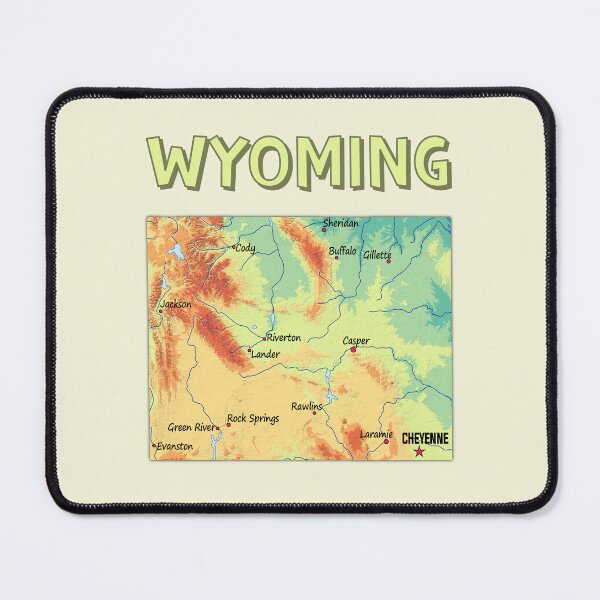 Item preview, Wyoming State Topographic Map - Vintage Mountain Style designed and sold by mashmosh.
