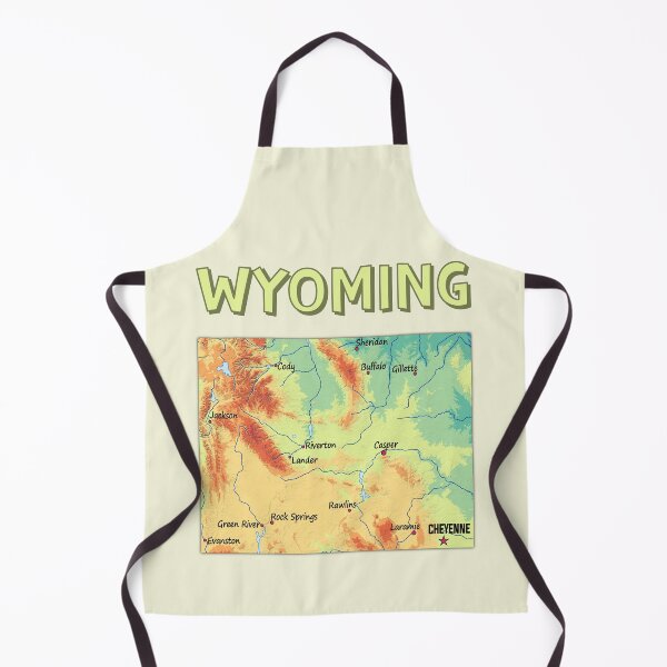 Item preview, Wyoming State Topographic Map - Vintage Mountain Style designed and sold by mashmosh.