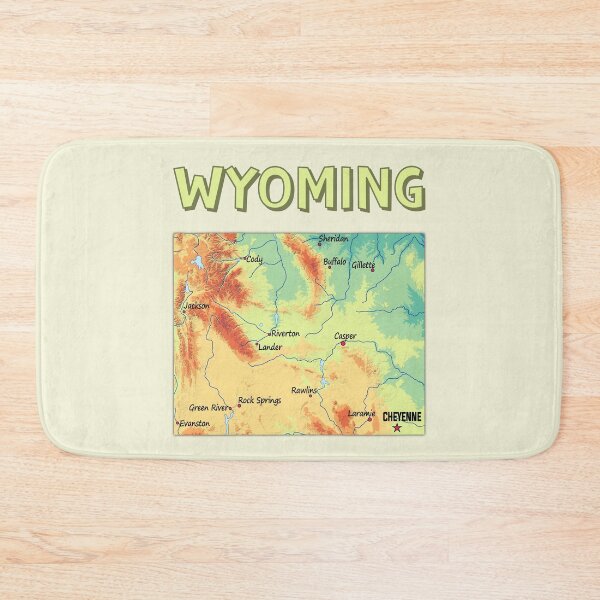 Item preview, Wyoming State Topographic Map - Vintage Mountain Style designed and sold by mashmosh.