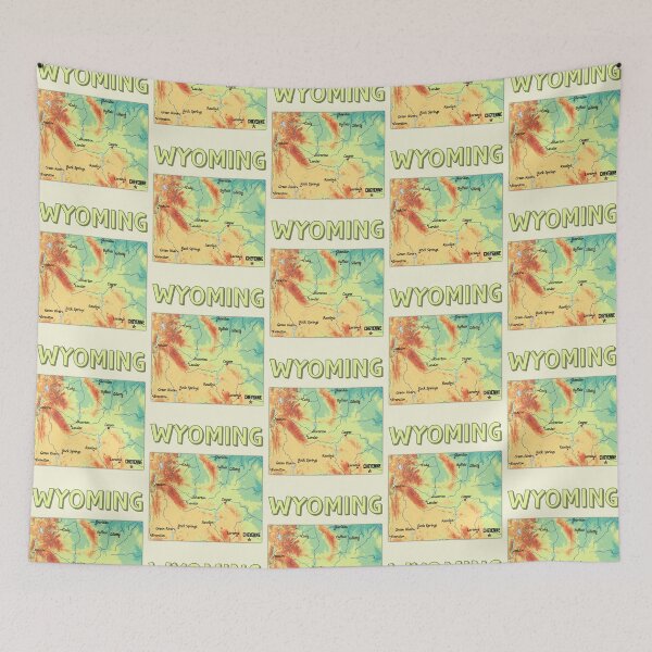 Item preview, Wyoming State Topographic Map - Vintage Mountain Style designed and sold by mashmosh.