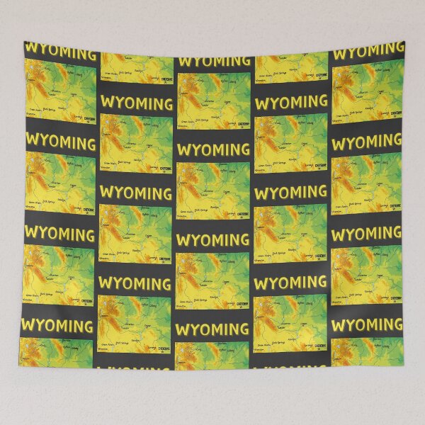 Item preview, Wyoming Topographic Map Art - Vintage Style designed and sold by mashmosh.