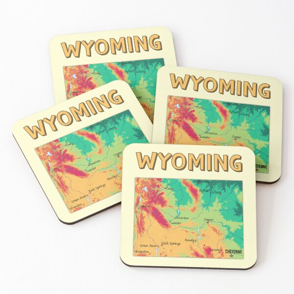 Item preview, Wyoming Topographic Map Art - Vibrant Elevation Map designed and sold by mashmosh.