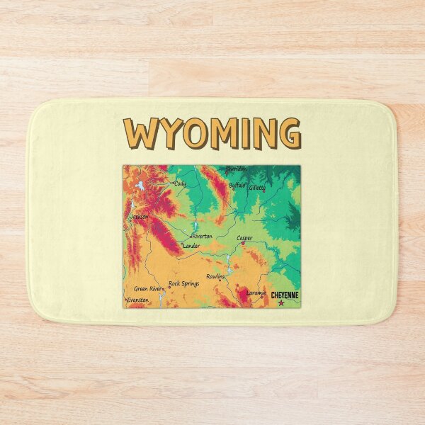 Item preview, Wyoming Topographic Map Art - Vibrant Elevation Map designed and sold by mashmosh.