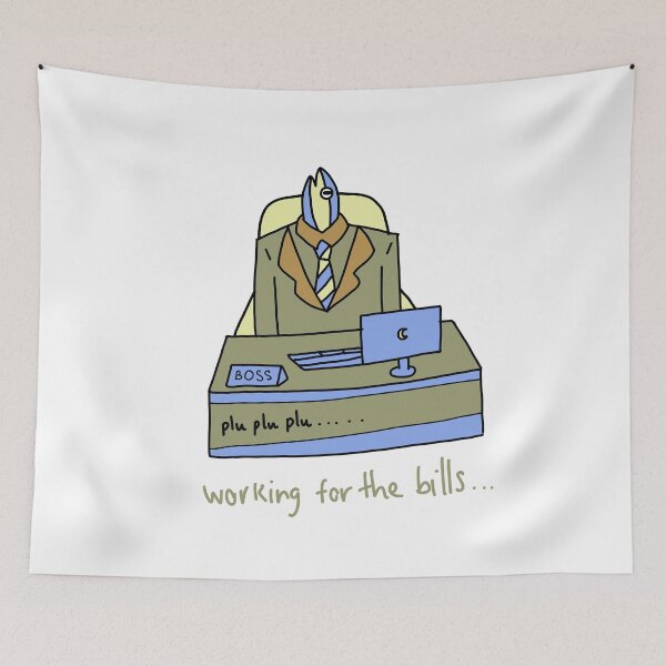 Item preview, Working for the Bills Funny Office Boss Cartoon designed and sold by Baby-Care.