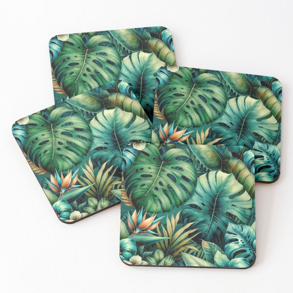 Item preview, Dark Emerald Jungle Wall Art - Moody Tropical Foliage Print - Deep Green Monstera Leaf Pattern - Luxury Exotic Nature Decor designed and sold by casaloomaria.