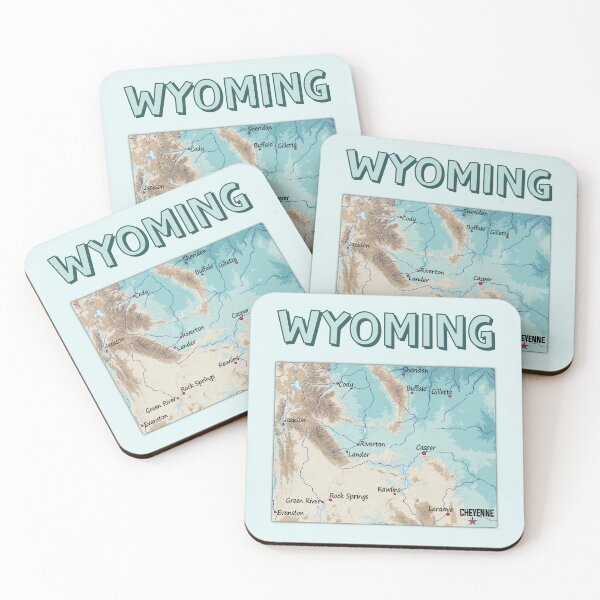 Item preview, Wyoming State Topographic Map - Vintage Style designed and sold by mashmosh.