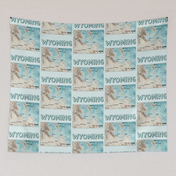 Item preview, Wyoming State Topographic Map - Vintage Style designed and sold by mashmosh.