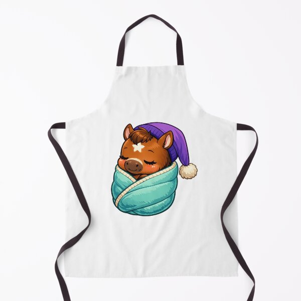 Item preview, Sleeping Chibi Baby Horse Foal Burrito Cute Nursery Art mr zgredzio designed and sold by mr-zgredzio.