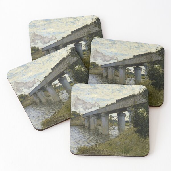 Item preview, The Railroad Bridge in Argenteuil by Claude Monet: Impressionist River Landscape Poster designed and sold by artofuniverse.