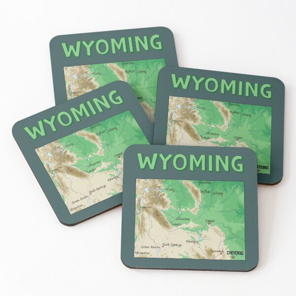 Item preview, Wyoming State Map - Artistic Topographic Style designed and sold by mashmosh.