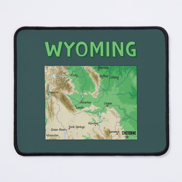 Item preview, Wyoming State Map - Artistic Topographic Style designed and sold by mashmosh.