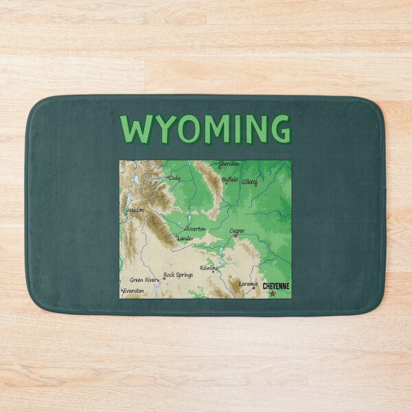Item preview, Wyoming State Map - Artistic Topographic Style designed and sold by mashmosh.