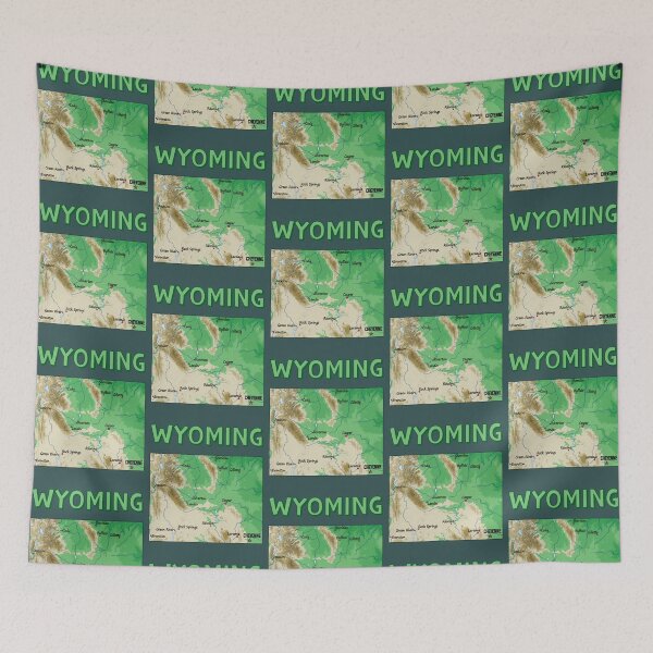 Item preview, Wyoming State Map - Artistic Topographic Style designed and sold by mashmosh.