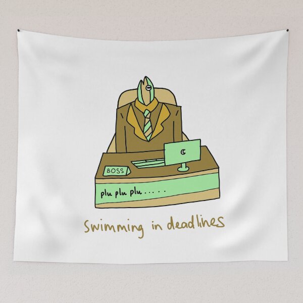 Item preview, Swimming in Deadlines Funny Office Boss Cartoon designed and sold by Baby-Care.