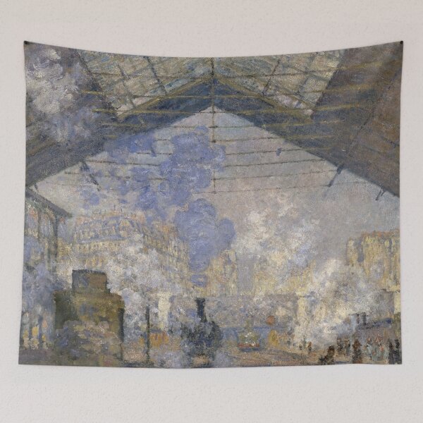 Item preview, The Saint Lazare Station by Claude Monet: Impressionist Paris Train Station Poster designed and sold by artofuniverse.