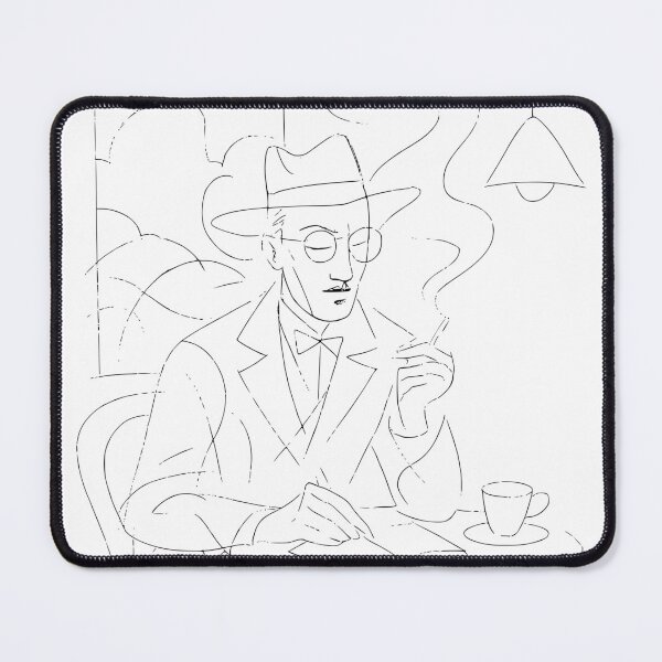 Item preview, Sketch of Fernando Pessoa in a café designed and sold by Londonation.