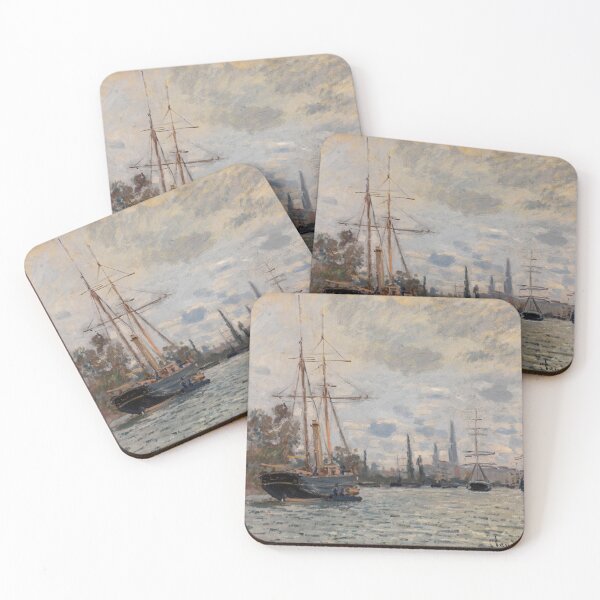Item preview, The Seine Near Rouen by Claude Monet: Tranquil Impressionist Harbor Poster designed and sold by artofuniverse.