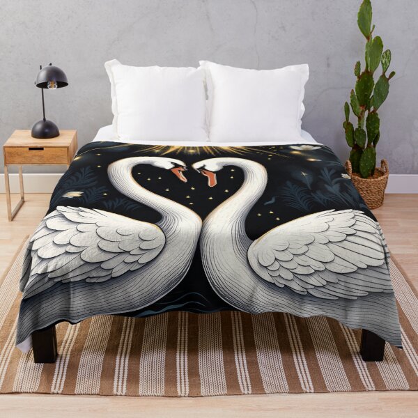 Item preview, Swan Lovers on a Full Moon Night designed and sold by FriskyLemur.