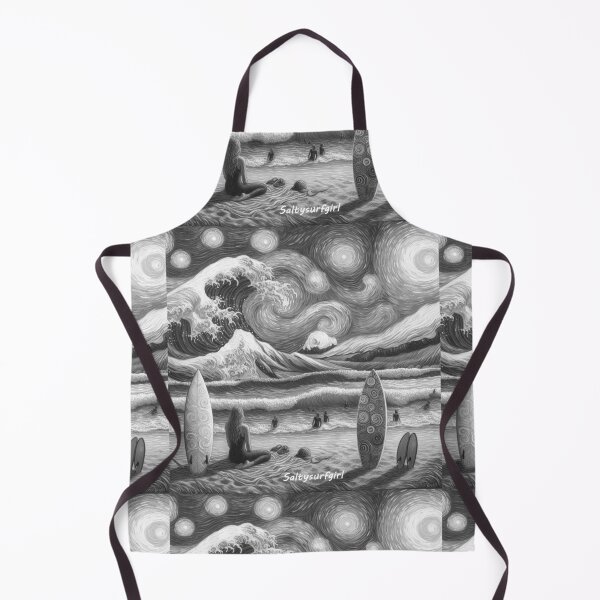 Item preview,  Starry Night surf girl in Black and White designed and sold by SaltySurfgirl.