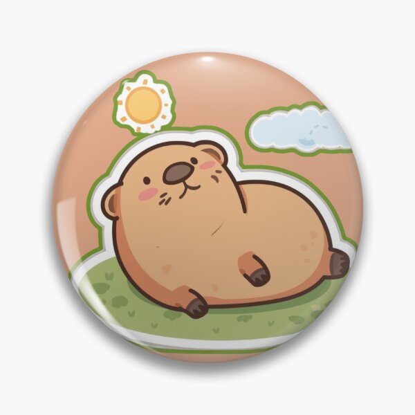 Item preview, Sticker of a capybara lying down and sunbathing designed and sold by RelStore.
