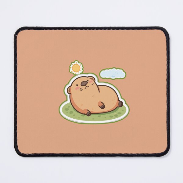 Item preview, Sticker of a capybara lying down and sunbathing designed and sold by RelStore.