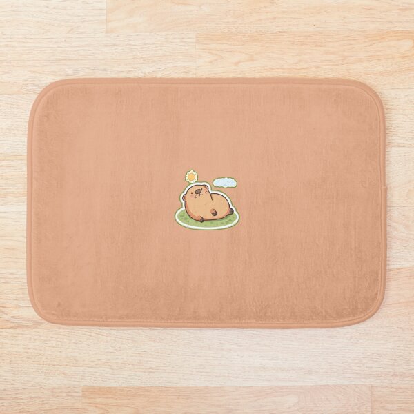 Aperçu de l'œuvre Autocollant représentant un capybara allongé en train de bronzer. créée et vendue par RelStore.