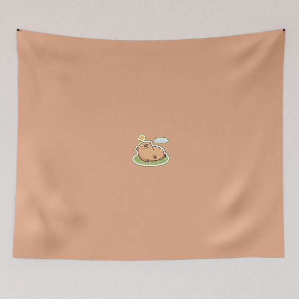 Item preview, Sticker of a capybara lying down and sunbathing designed and sold by RelStore.