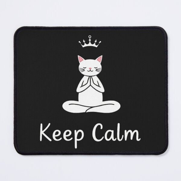 Item preview, Keep Calm Yoga Cat Queen – Cute Yoga Cat Illustration designed and sold by Sparkofart07.