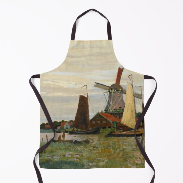 Item preview, Un Moulin a Zaandam by Claude Monet: Tranquil Dutch Windmill Landscape Poster designed and sold by artofuniverse.