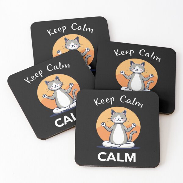 Item preview, Keep Calm Yoga Cat – Cute Mindfulness Cat Illustration designed and sold by Sparkofart07.
